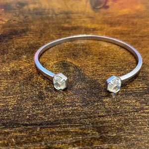 Kendra Scott Iridescent Stone Open Cuff – Silver